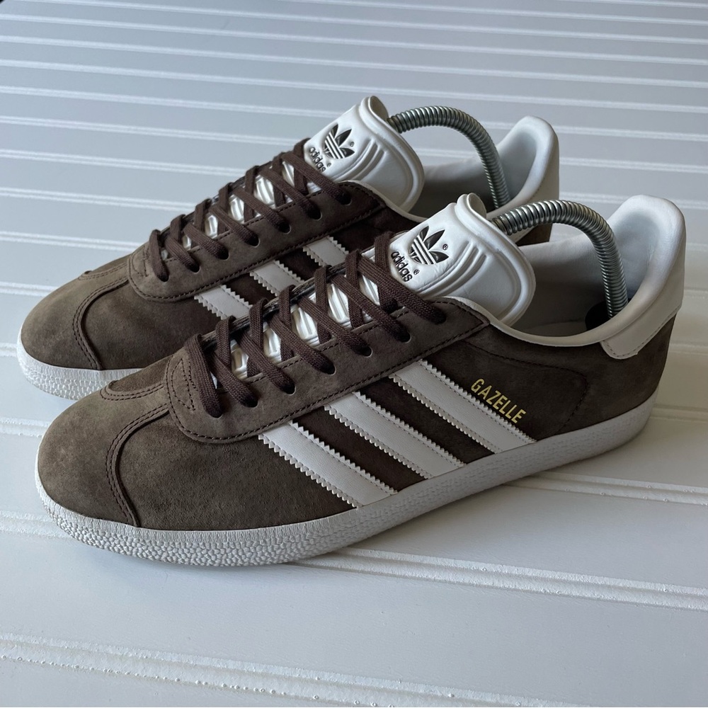Men's Adidas Originals Gazelle Brown/White - Size 8